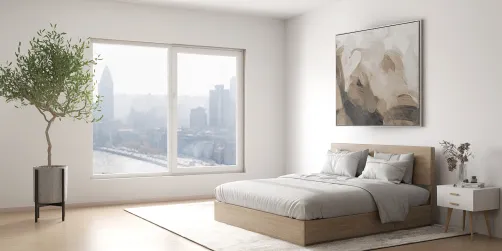 Neutral bedroom.