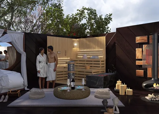 # private spa with room Визуализация дизайна