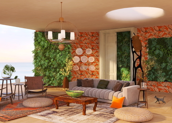 orange-garden living  Design Rendering