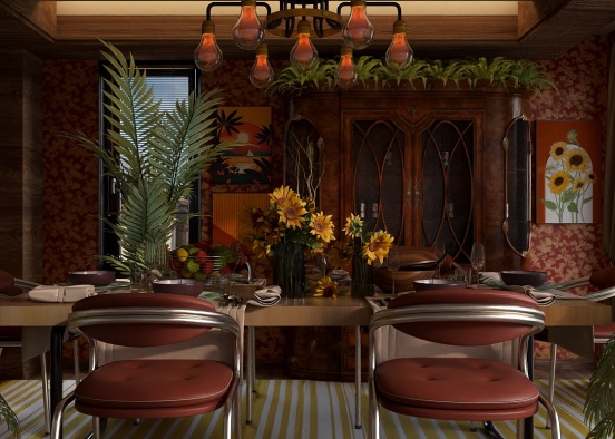 Dining room 🧡🤎💛 Design Rendering