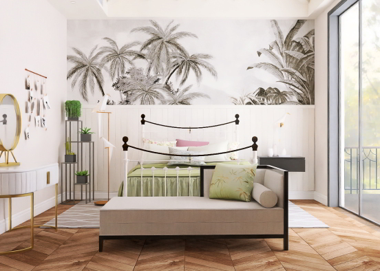 Tropical Teenager Room Design Rendering