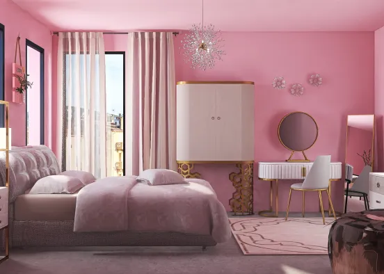 The pink bedroom Design Rendering