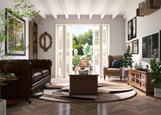 Traditional living room Design Rendering