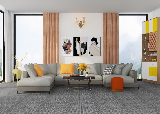 Gray and Yellow  Design Rendering