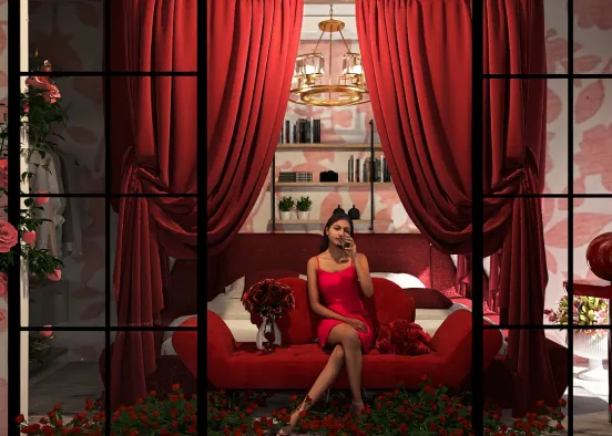 # romantic red room 🌹💯❣️ Renderização de Design