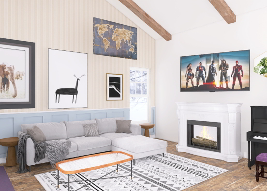 Family Livingroom Design Rendering