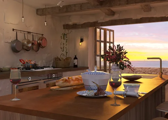 # 🤎🧡mediterranean dream❤️💙🩵 Renderização de Design