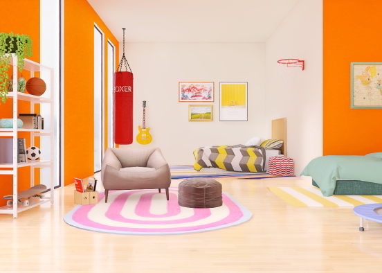 colored kids' room Design Rendering