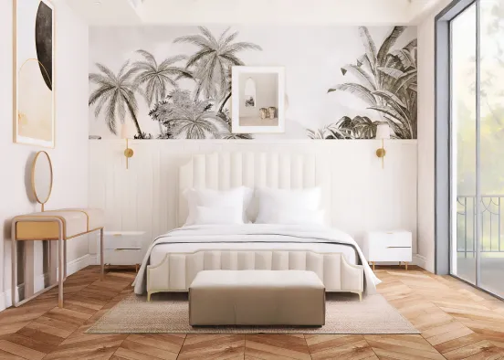Long Island Beach House Guest Bedroom Design Rendering
