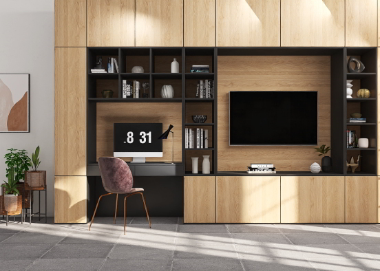 TV Wall Design  Design Rendering