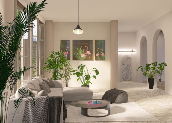 living Room  Design Rendering