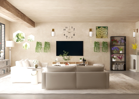 Flowery living room  Design Rendering