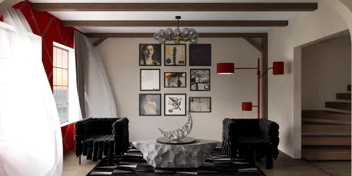 Goth inspired living room. 
