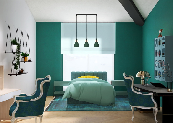 Blue/green room  Design Rendering