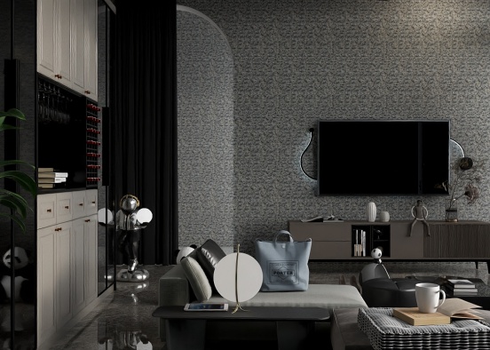 Black living room 🖤 Design Rendering