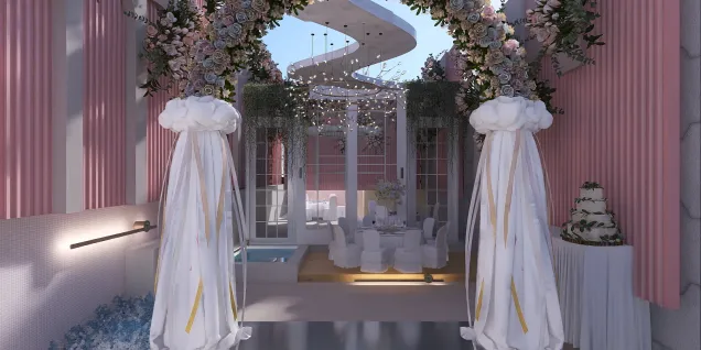 Private backyard wedding reception