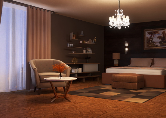 Luxurious hotel room Design Rendering