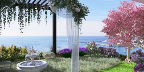 Wisteria, hydrangea and lavender