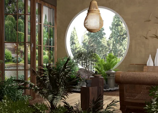 # Asian Inspired Patio Renderização de Design