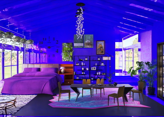 Фиолетовая спальня Design Rendering