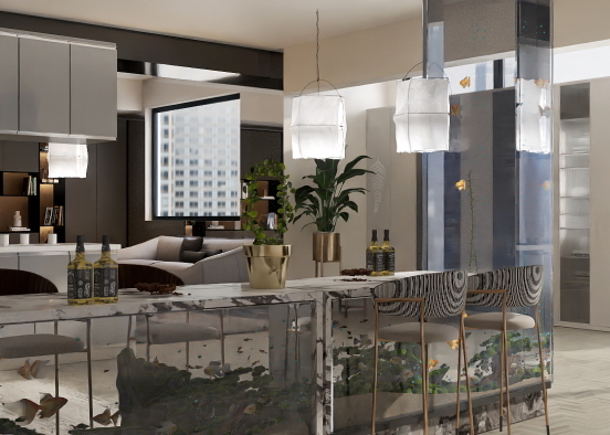 beautyfull livingroom dinnerroom kitchen style ❤️ Design Rendering