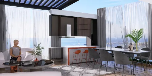 By the sea living room - kitchen 