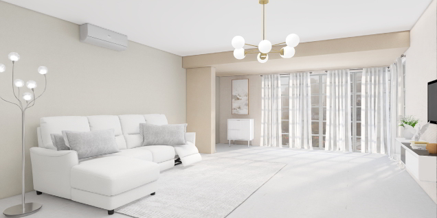 Cozy white living room