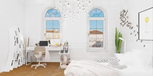 Cute bedroom for the off-white loving teen