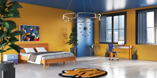 🧡💙 funky bedroom