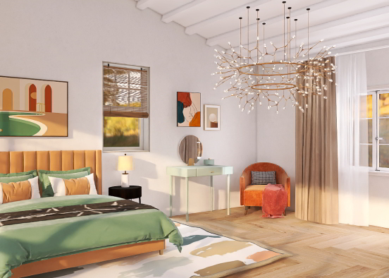 vibrant bedroom  Design Rendering
