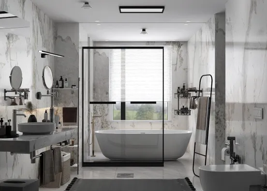 luxury modern nice bathroom 🚻 🛁🤍💫 Design Rendering