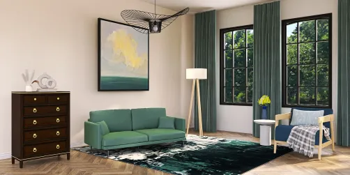 Wohnzimmer in Brilliantgrün