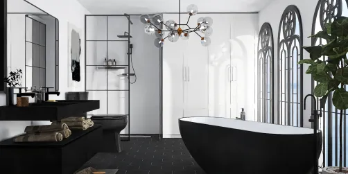 Stylish Black and White Bathroom 