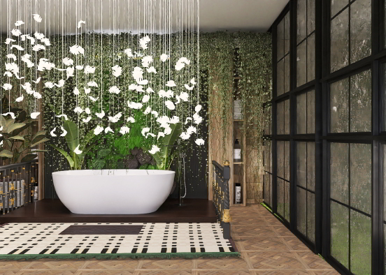 Modern Nature Bathroom Design Rendering