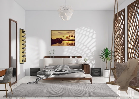 Mediterannean Bedroom  Design Rendering