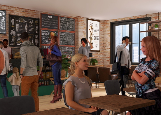 Chic coffee shop ☕️☕️☕️ Design Rendering