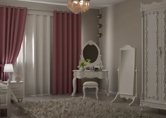 Bedroom pink Design Rendering