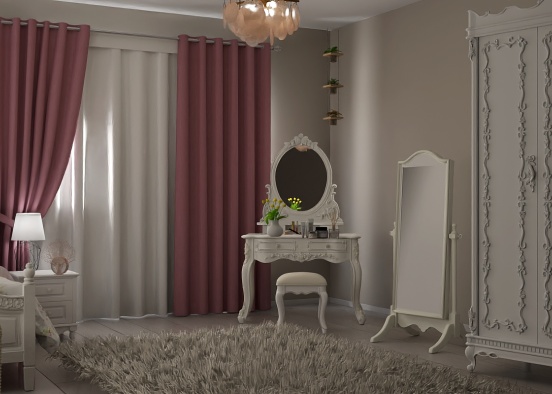 Bedroom pink Design Rendering