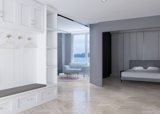 Simple master bedroom Design Rendering
