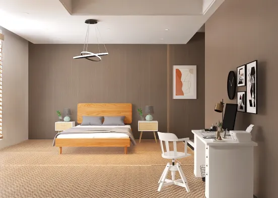 A Simple Hotel Room  Design Rendering