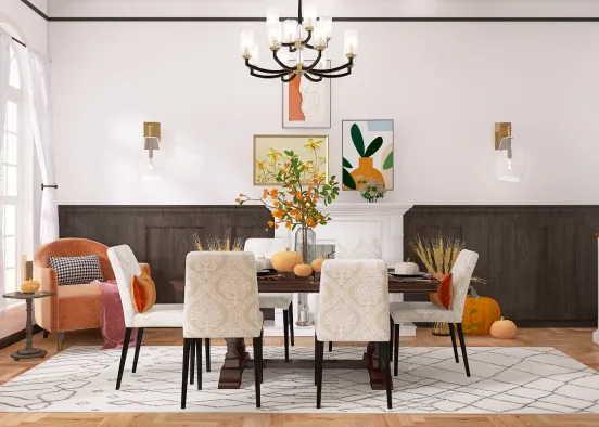 Cozy fall dining room  Design Rendering