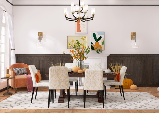 Cozy fall dining room  Design Rendering