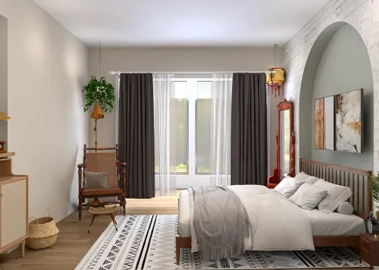 Aesthetic bedroom with modern vibes Design Rendering