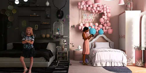 Black and pink room