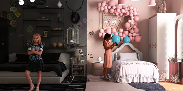Black and pink room