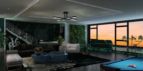 Sky jungle vibes - sunken living room 