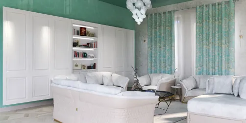 Library and living room blue turqouise colors🤍💎