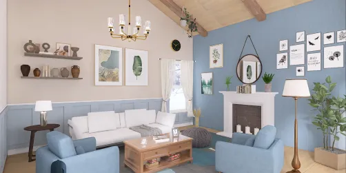 Light blue French living room