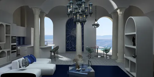 Palace overlooking beaches of Morocco 