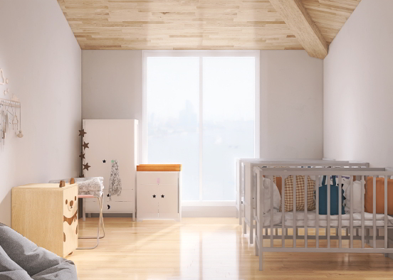 bedroom for baby's  Design Rendering